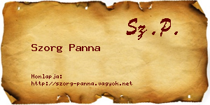 Szorg Panna névjegykártya